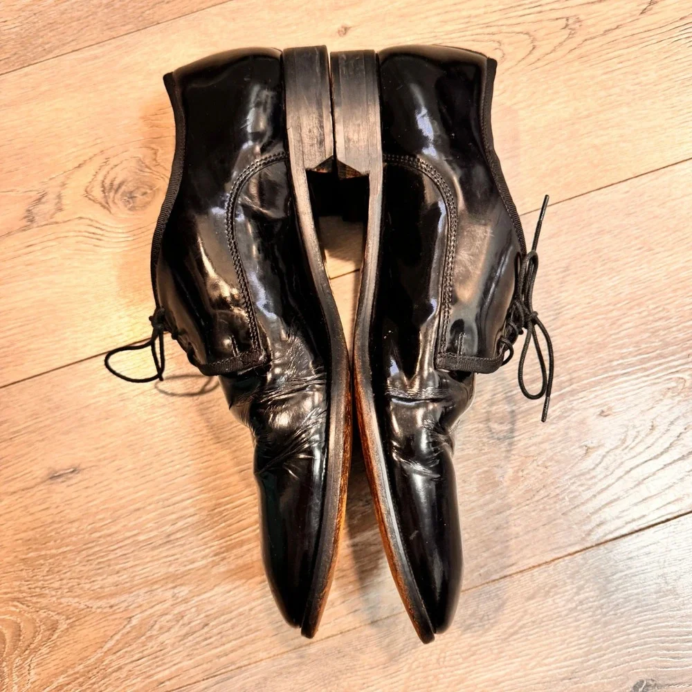 Pronto Uomo Men's Black Patent Leather Oxford‎ Dress Shoes Size 13 M Tuxedo
